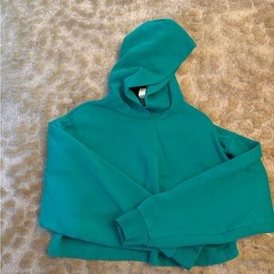 Green ALO cropped  Hooded Sweatshirt